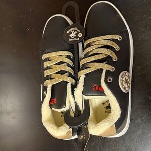 Beverly Hills Polo Club Black Sneakers with Gold Laces